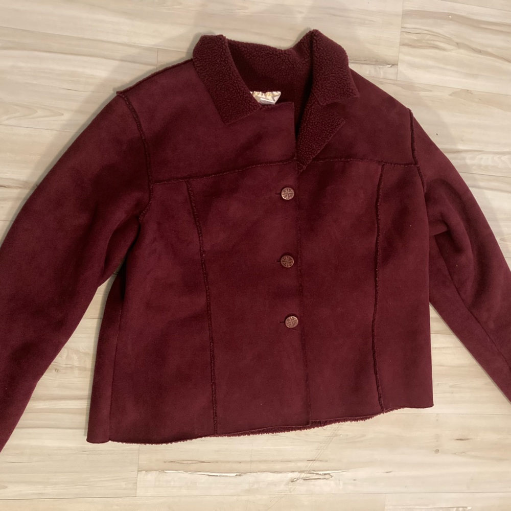 Lily of California Faux Suede Sherpa Style XL Coat- USA Made.